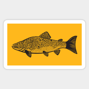 Brown Trout drawing - detailed fish art Magnet